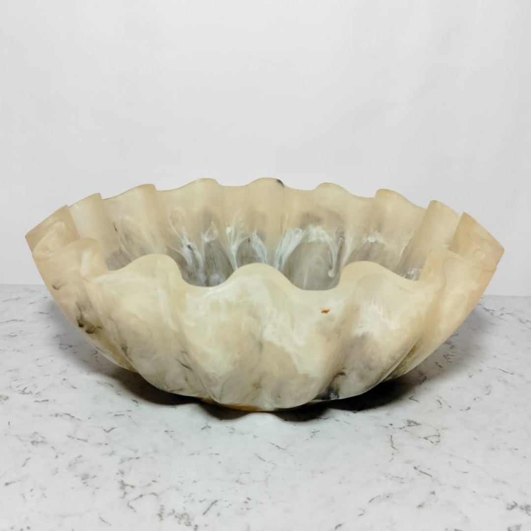 Elegant Marble Pattern Resin Bowl
