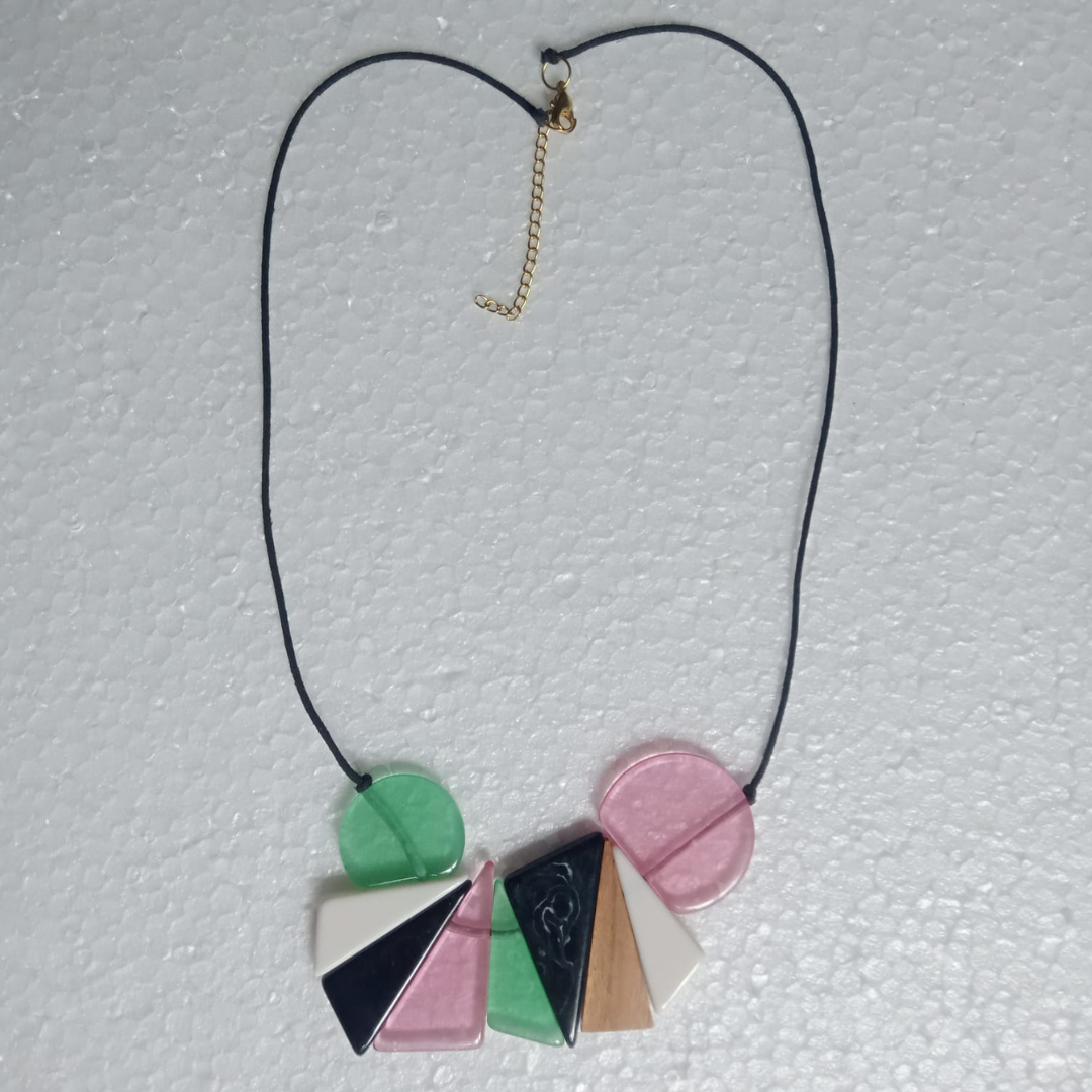 Geometric Multicolor Resin Necklace