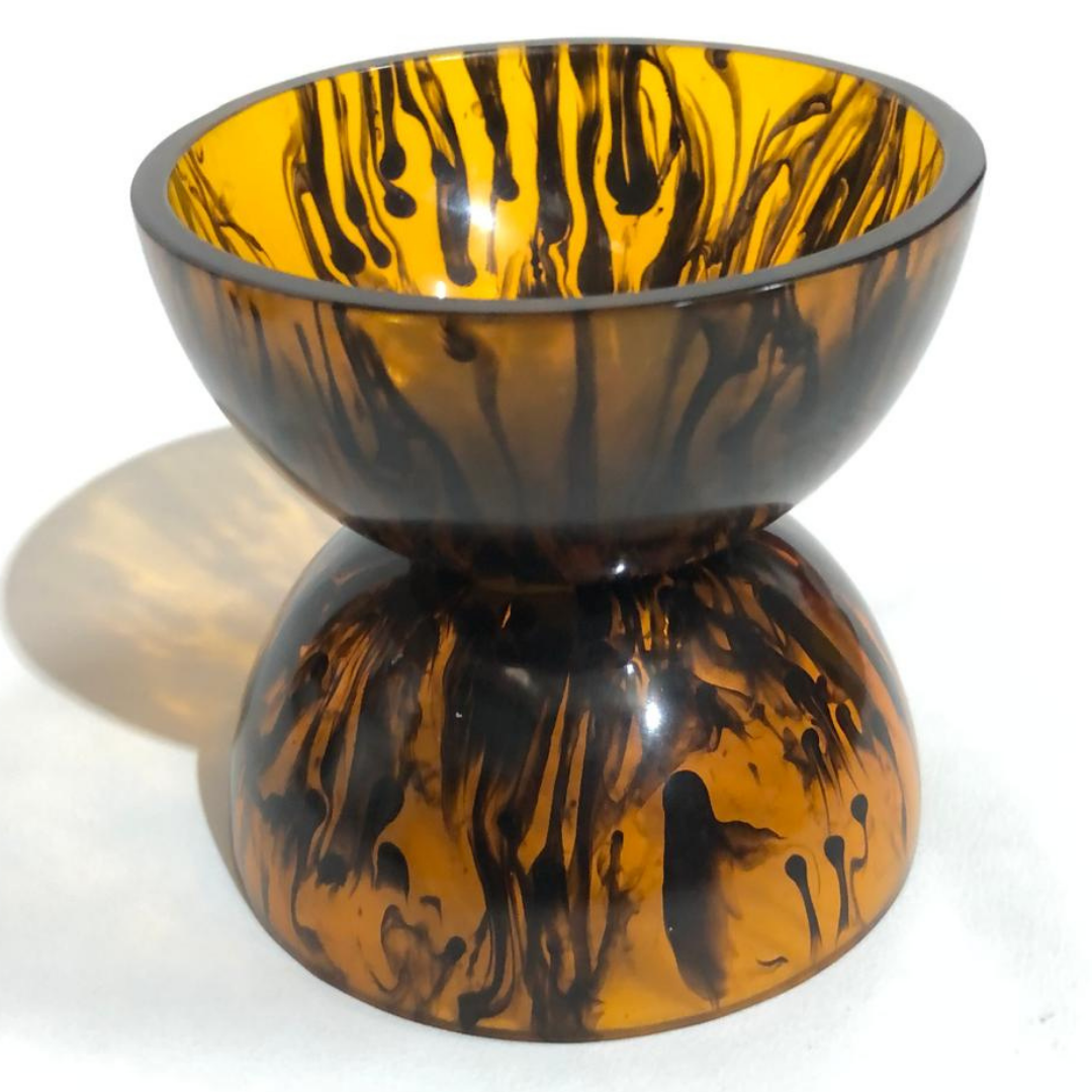 Amber Splash Resin Pedestal Bowl